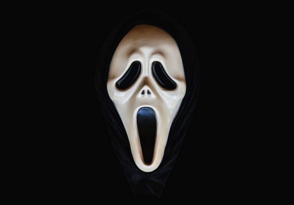 Ghostface Ghostface mask on a black background