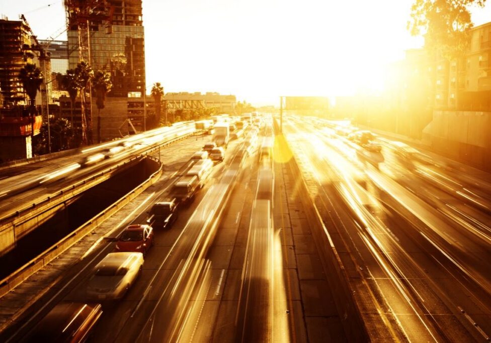 June_Post_Traffic_use Long exposure image of cars driving on a highway