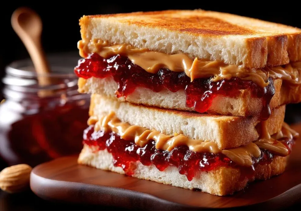 Sandwich1 Image of a peanut butter and jelly sandwich on toasted bread