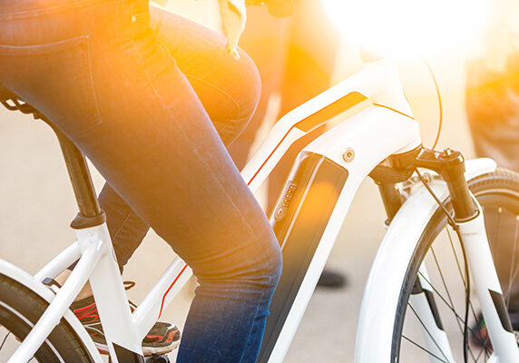 Person riding on e-bike