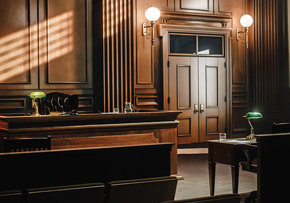 Photo of empty courtroom
