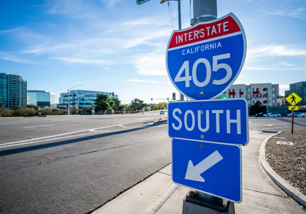 Image of an Interstate 405 South Exit sign