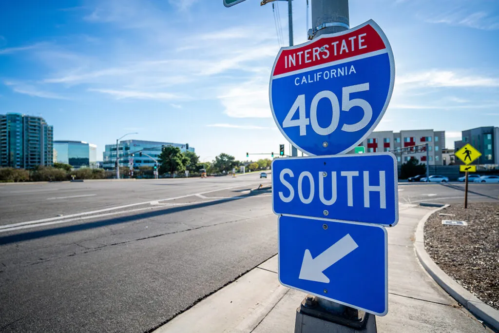Image of an Interstate 405 South Exit sign